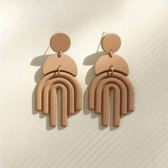 🎈4 LISTINGS FOR $20 Rainbow earrings | drop earnings | geometric earrings - Picture 3 of 7